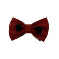 Pop-Up Mākeke - humBOWbarks Pet Wear - Small Double Bow Tie - Red Hibiscus - Back View