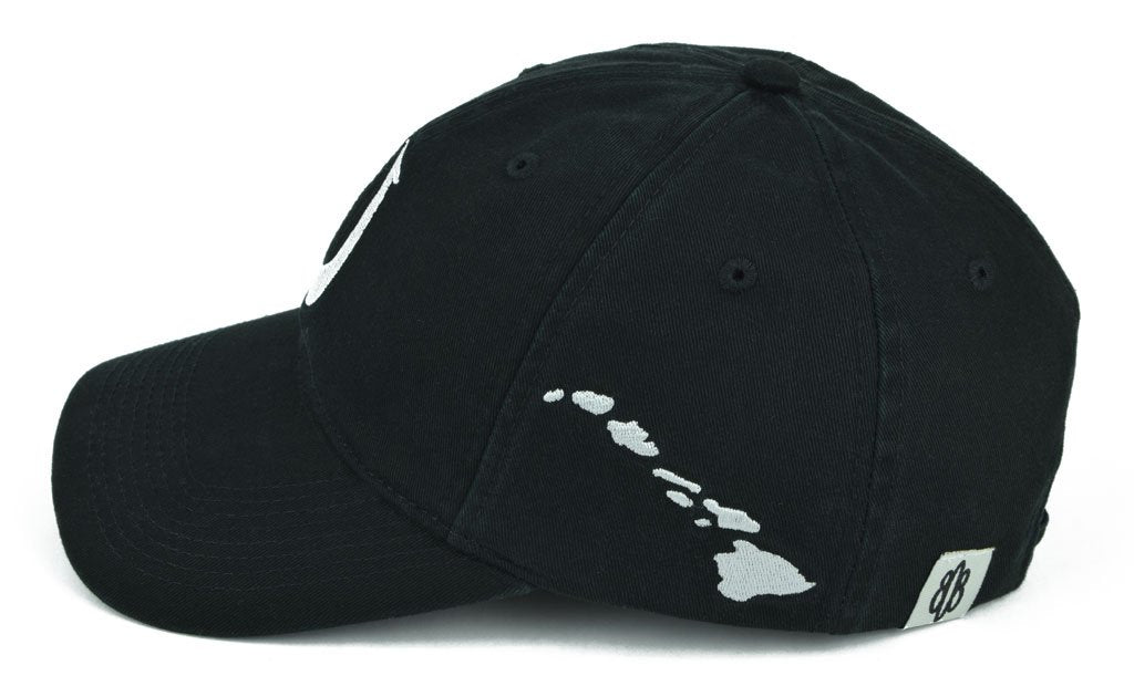Pop-Up Mākeke - 808 Clothing - Hawaiian Hook Trucker Hat - Black - Left Side View