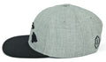 Pop-Up Mākeke - 808 Clothing - Hawaiian Islands 3D Flat Bill Hat - Heather Gray & Black - Left Side View