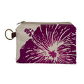 Pop-Up Mākeke - A Maui Day Original Handbags - Handprinted Mini Handbag - Purple Hibiscus on Canvas - Front View