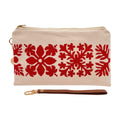 Pop-Up Mākeke - A Maui Day Original Handbags - Handprinted Small Handbag - Red Quilt on Canvas - Front View - Strap Off