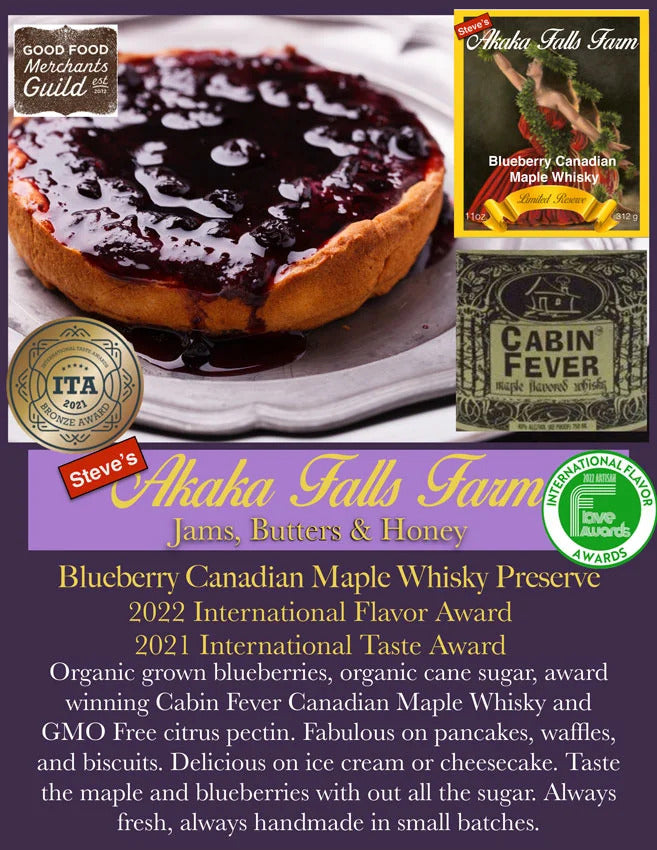 Pop-Up Mākeke - Akaka Falls Farm - Blueberry Canadian Maple Whisky Preserve - Information