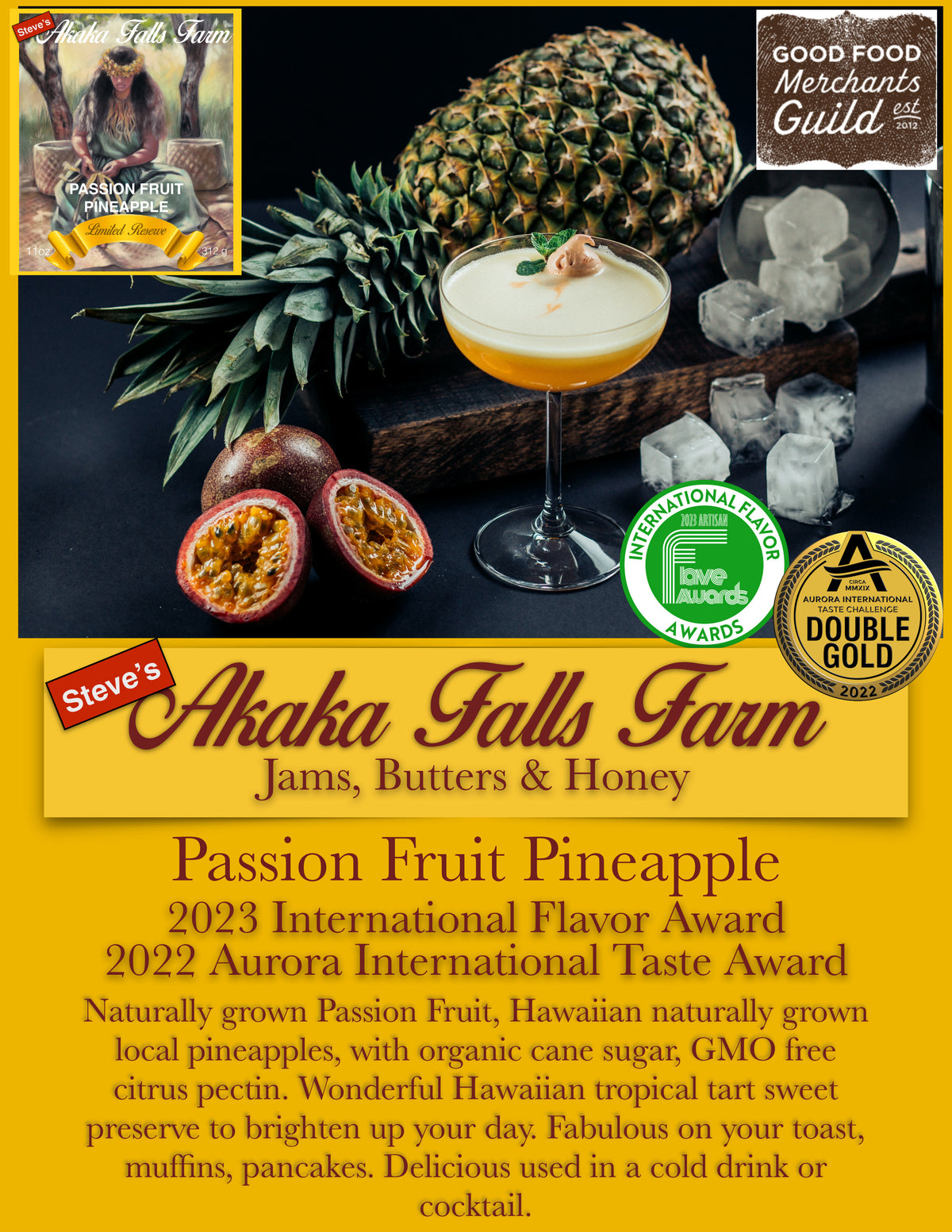 Pop-Up Mākeke - Akaka Falls Farm - Passion Fruit Pineapple Preserve - Information