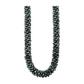 Pop-Up Mākeke - Akalei Designs - Black Picasso Round Glass Beads Necklace Lei - 31in - Close Up
