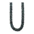 Pop-Up Mākeke - Akalei Designs - Black Picasso Round Glass Beads Necklace Lei - 31in - Close Up