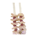 Pop-Up Mākeke - Akalei Designs - Frosted White & Lavender Beaded Hawaiian Haku Rose Petal Lei  - 23in - Close Up