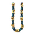 Pop-Up Mākeke - Akalei Designs - Island Inspired Cobalt Blue with Yellow Picasso Segmented Kumihimo Necklace Lei - 30in - Close Up