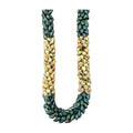 Pop-Up Mākeke - Akalei Designs - Picasso Yellow & Metallic Green Dragon Scales Necklace  - 27in - Close Up