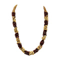 Pop-Up Mākeke - Akalei Designs - Red and Yellow Picasso Beaded Scales Necklace Lei - 21in - Front View
