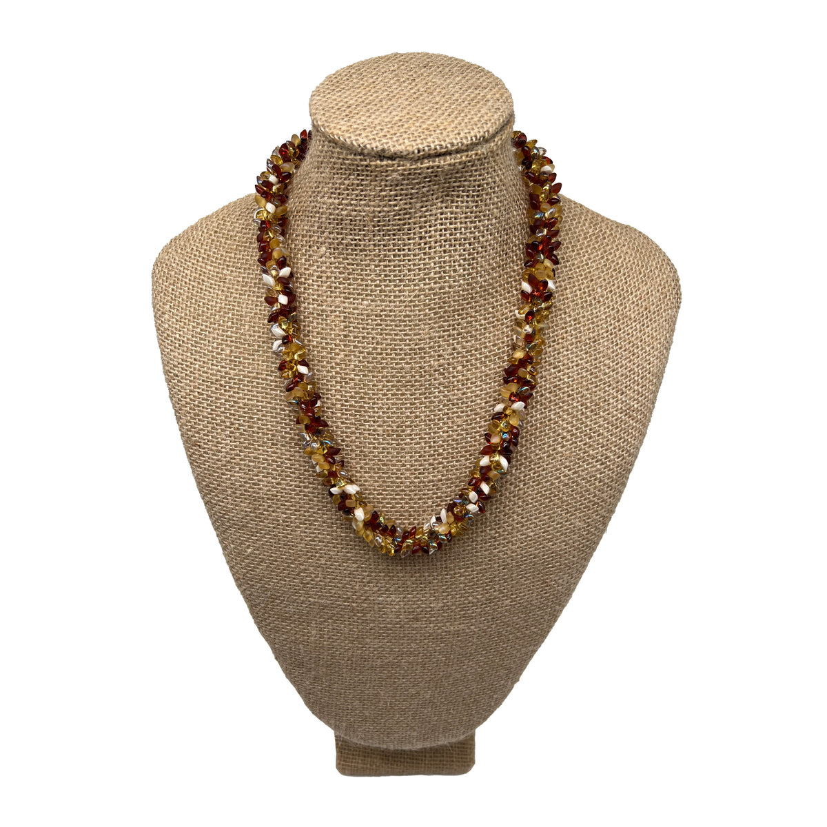 Pop-Up Mākeke - Akalei Designs - Topaz, White, and Yellow Scales Necklace Lei - 21in