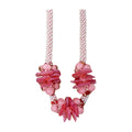 Pop-Up Mākeke - Akalei Designs - Transparent Pink Hawaiian Haku Mini (3 Cluster) Lei with Pink Unicorn Beads - 23in - Close Up