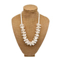 Pop-Up Mākeke - Akalei Designs - White Wedding Haku Lei Necklace  - 24in - Front View
