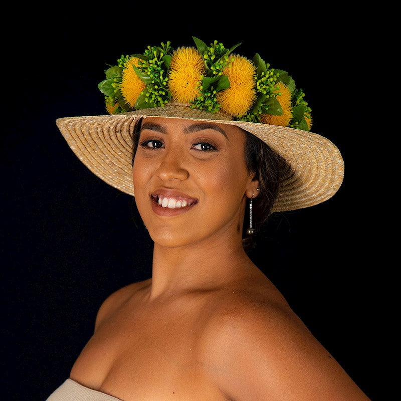 Pop-Up Mākeke - Aloha Hula Supply - Pāpale Piko'ole - Medium Brim