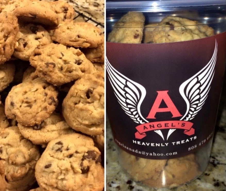 Pop-Up Mākeke - Angels Heavenly Treats - Chocolate Chip Cookies with Walnuts - Front View