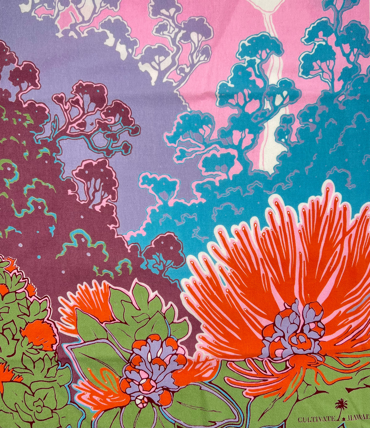 Pop-Up Mākeke - Cultivate Hawai'i -  Ohia Tea Towel - Design