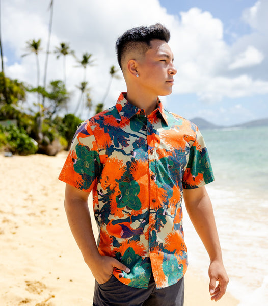 WAREHOUSE LAND OF ALOHA パイル ビーチシャツ M 熱帯魚 Kaniakapūpū Lehua 'Alani Men's Aloha Shirt | Pop-Up Mākeke - Nā
