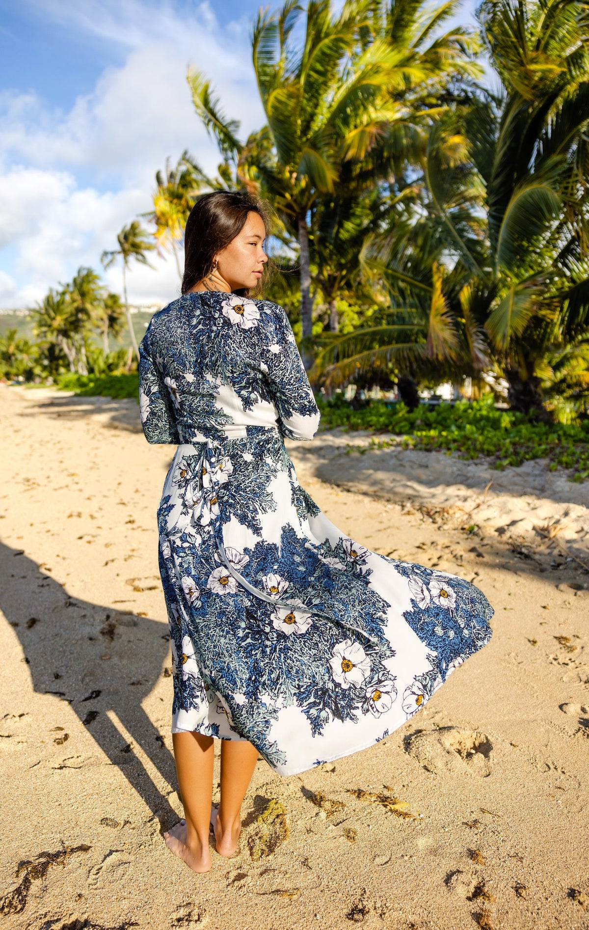 Pop-Up Mākeke - David Shepard Hawaii - Puakala Women's Midi Wrap Dress