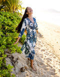 Pop-Up Mākeke - David Shepard Hawaii - Puakala Women's Midi Wrap Dress - Front View