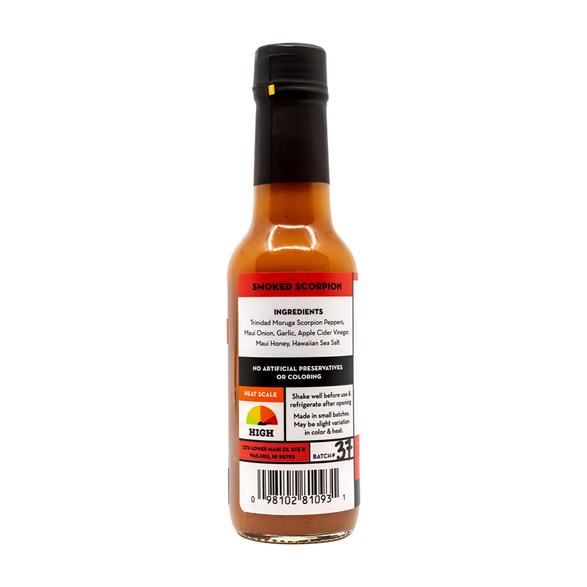 Pop-Up Mākeke - HI Spice - Smoked Scorpion Hot Sauce - Front View