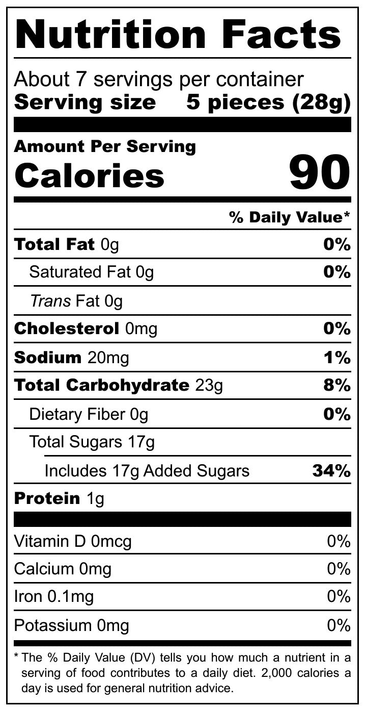 Noms - Lychee Pouch Nutrition Facts | Pop-Up Mākeke