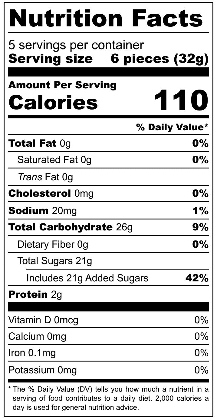 Noms - Worms Pouch - Nutrition Facts | Pop-Up Mākeke