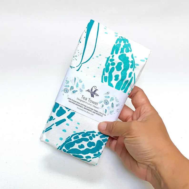 Multipurpose Tea Towel - White Shells