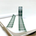 Pop-Up Mākeke - Hinu Rise - Palaka Washi Tape Roll - Dark Green