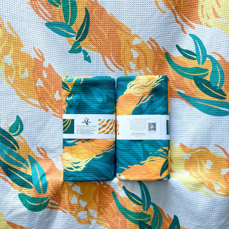 Reversible Beach Towel - Kaunaoa Lei