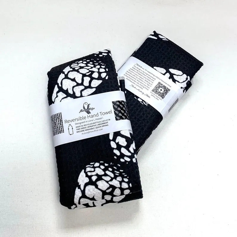 Reversible Hand Towel - Black Hebrew Cone