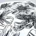 Pop-Up Mākeke - Hinu Rise - Swedish Dishcloth - Pua Kala in Black & White - Close Up
