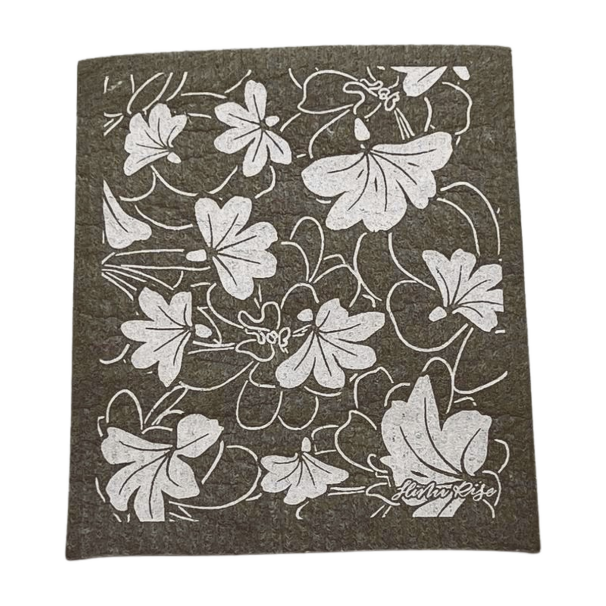 Pop-Up Mākeke - Hinu Rise - Swedish Dishcloth - Naupaka in Grey - Front View