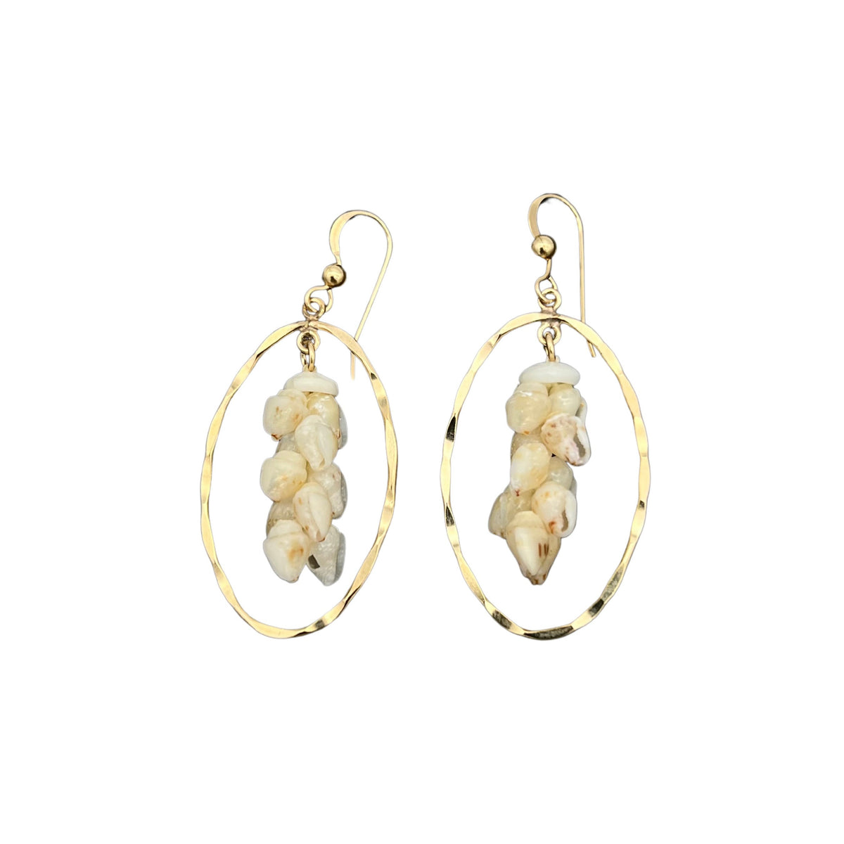 Pop-Up Mākeke - JJ Ohana - Medium Pikake Earrings with 14KGF Hoop  #154