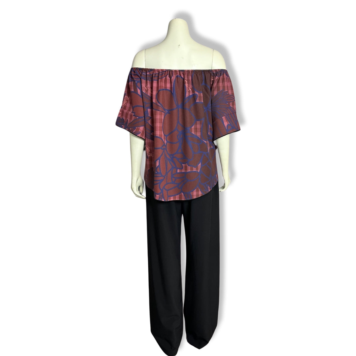 Pop-Up Mākeke - Kini Zamora - Puamelia Off the Shoulder Top - Passion - Front View