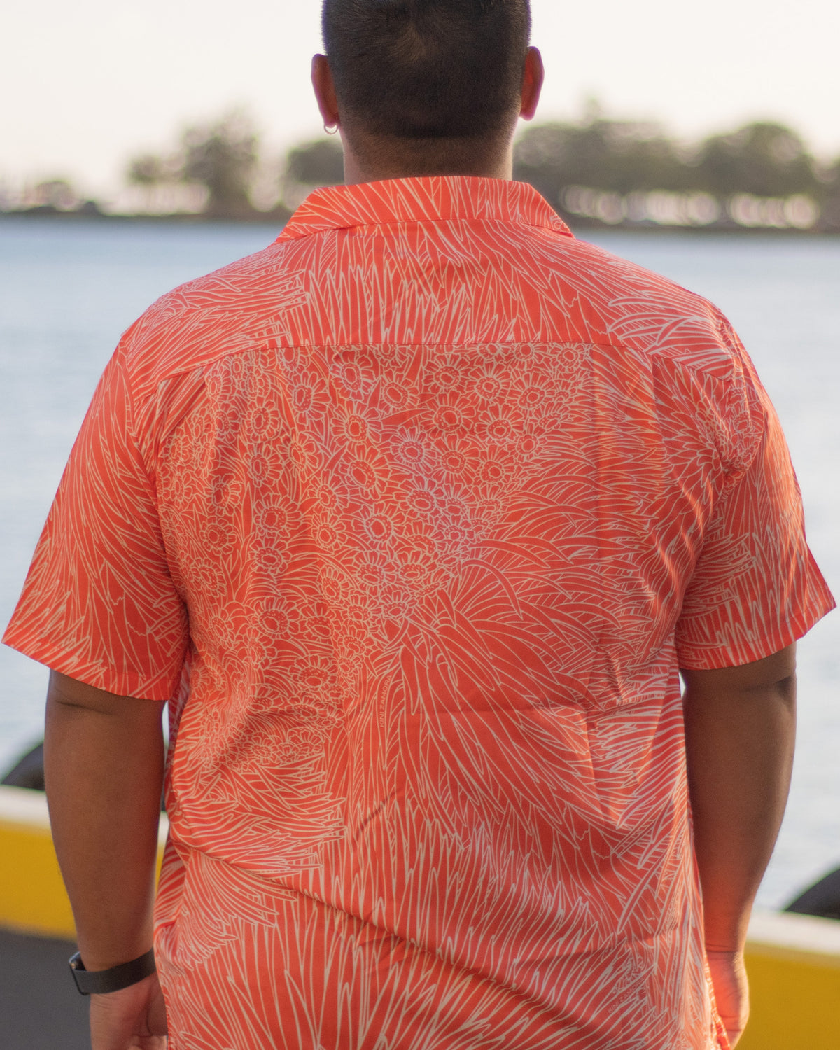 Pop-Up Mākeke - Kini Zamora - Silversword Aloha Shirt - Red - Front View