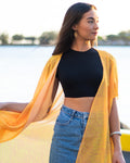 Pop-Up Mākeke - Kini Zamora - Silversword Long Cover-Up & Side Slits - Yellow