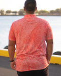 Pop-Up Mākeke - Kini Zamora - Silversword Polo Shirt - Red - Back View