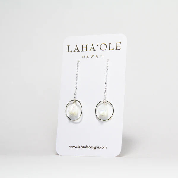 Pop-Up Mākeke - Laha'ole Designs - Pīkake Threader Sterling Silver Earrings