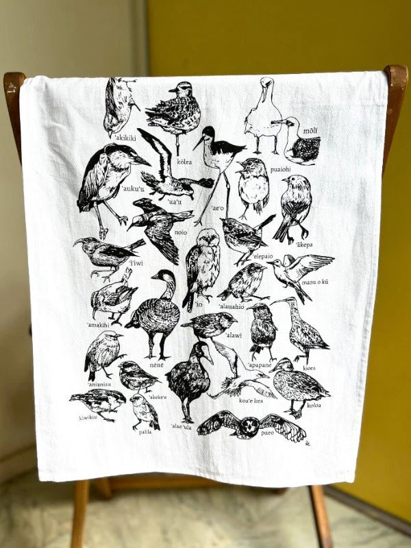 Pop-Up Mākeke - Laulima Hawai'i - Nā Manu O Hawai'i Tea Towel - Front View