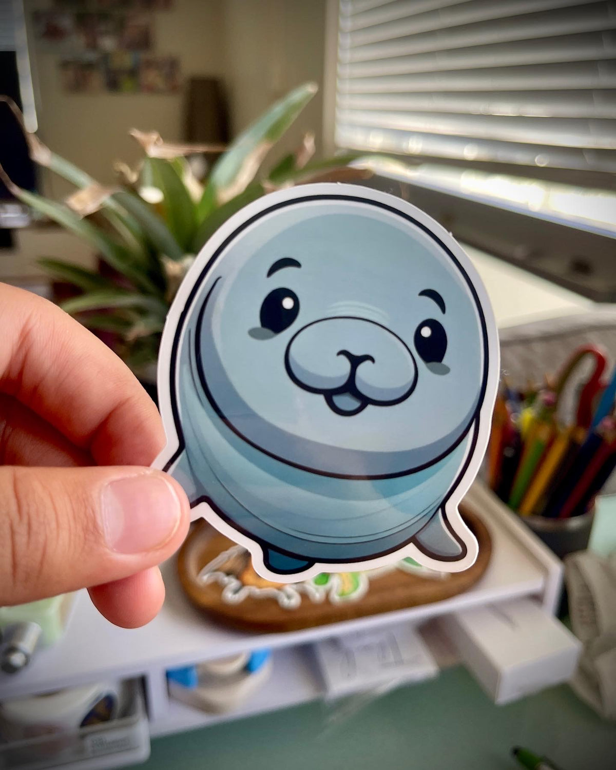 Pop-Up Mākeke - Mahea Leah - Hawaiian Monk Seal Sticker - Front View
