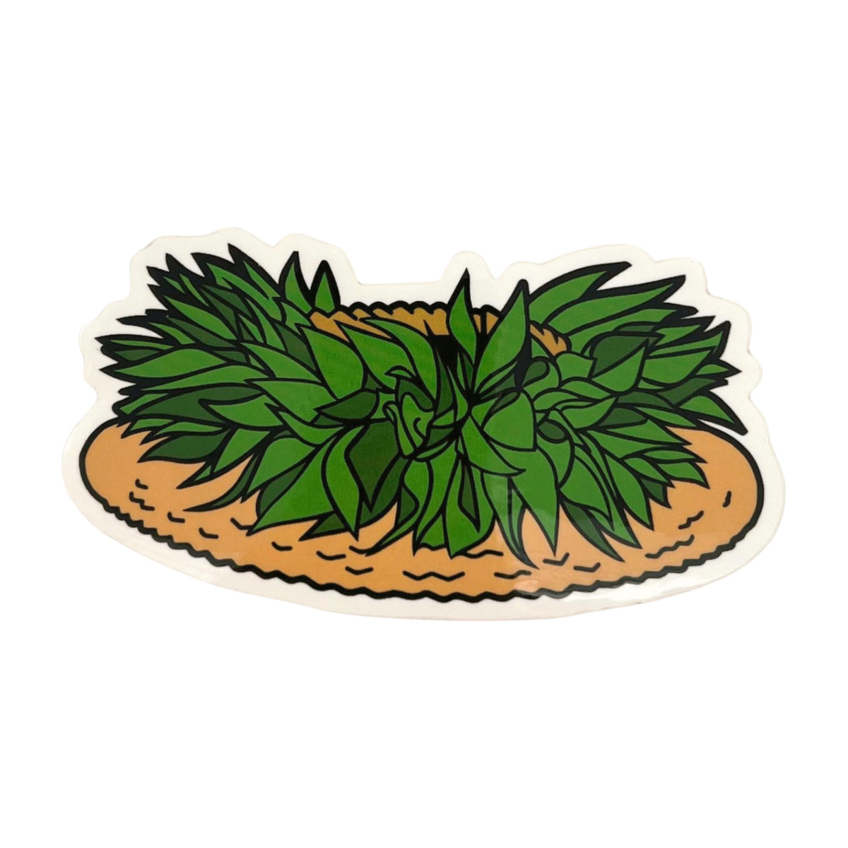 Pop-Up Mākeke - Mahea Leah - Lauhala Papale Sticker - Front View