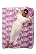 Luana Blanket - Liko in Argyle Purple & Brilliant White
