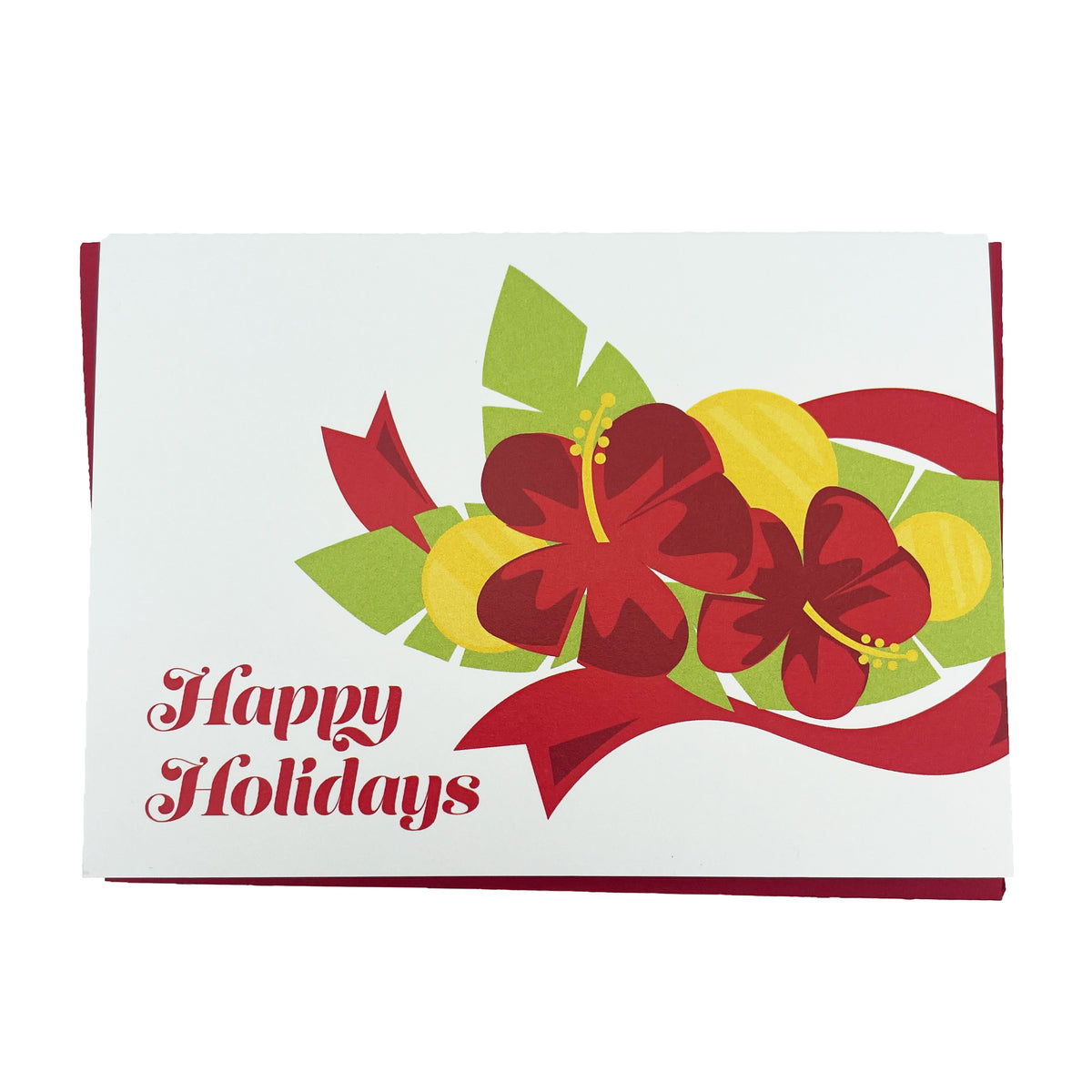 Matsumoto Studio - Happy Holiday Hibiscus Holiday Greeting Card | Pop-Up Mākeke