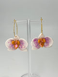 Orchid Dangle Earrings - Purple & Orange