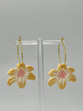 Resin Lily Earrings - Gold & Pink