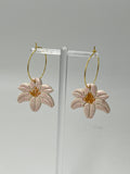 Resin Lily Earrings - Light Pink Dot