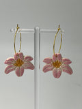 Resin Lily Earrings - Pink Dot