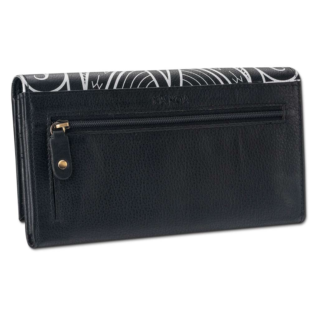 Pop-Up Mākeke - Na Koa - Polynesian Tattoo Clutch Wallet - Red - Front View