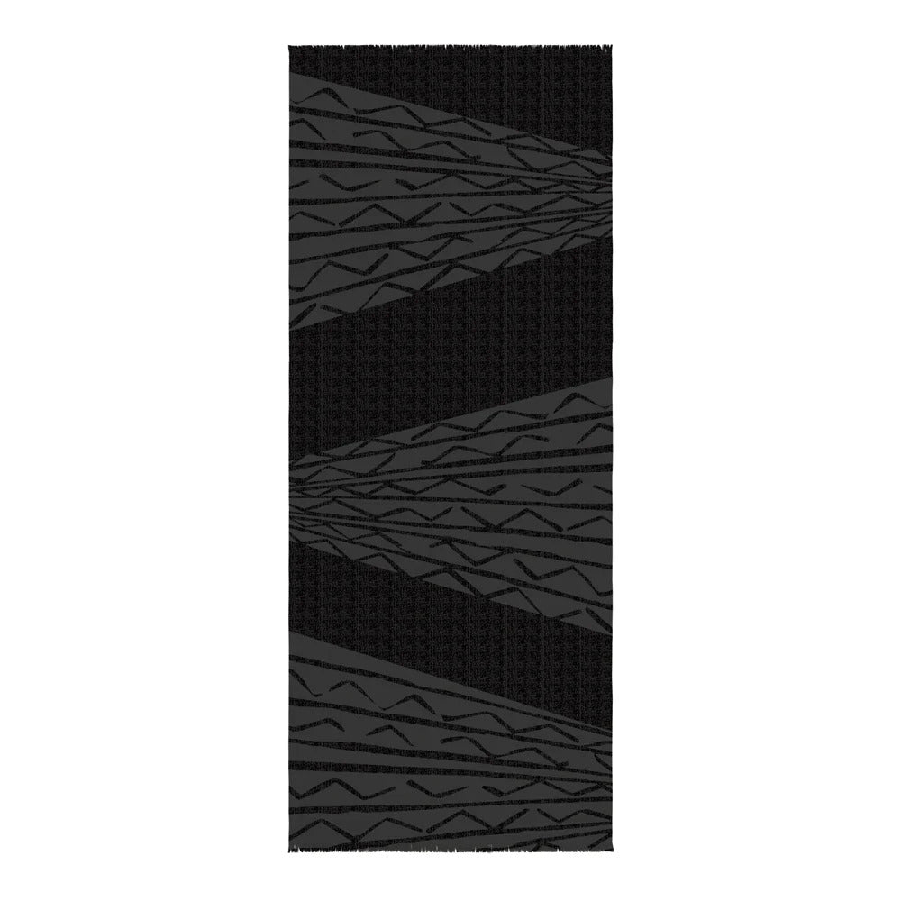 Pop-Up Mākeke - Noho Home - Niho Kila Travel Wrap - Black - Front View