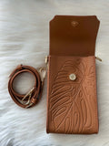 Pop-Up Mākeke - Oceans End Hawaii - Megan Crossbody Bag in Caramel - Open View
