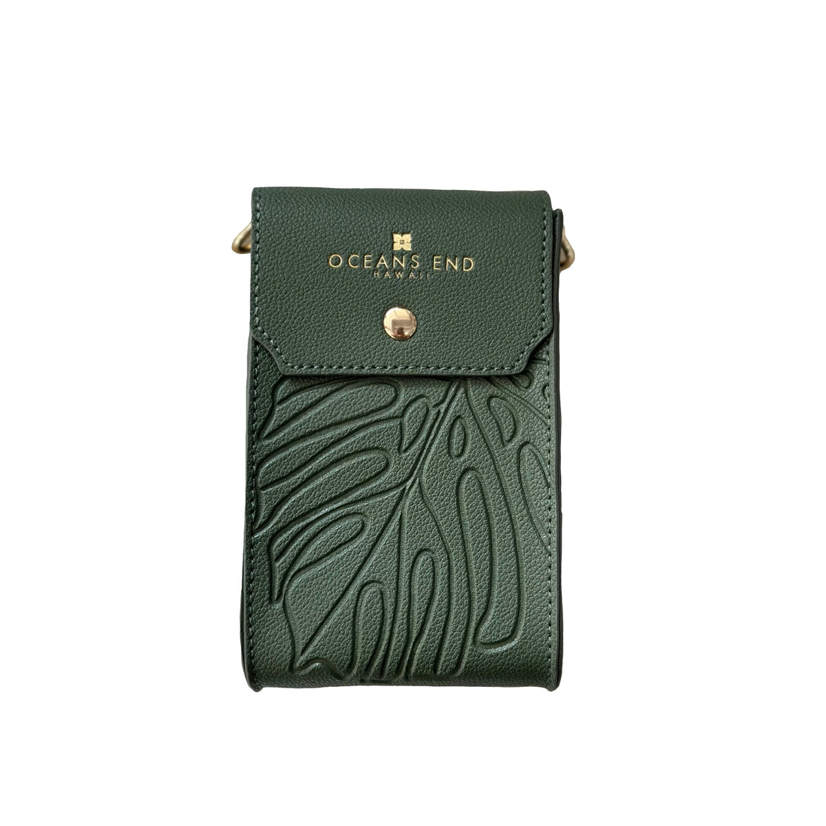 Pop-Up Mākeke - Oceans End Hawaii - Megan Crossbody Bag in Emerald - Front View